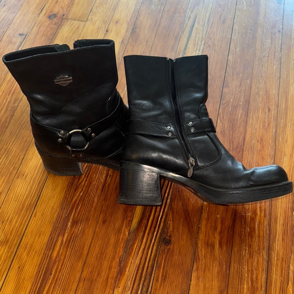 Harley-Davidson Black Combat Moto Boots with Harness Detail